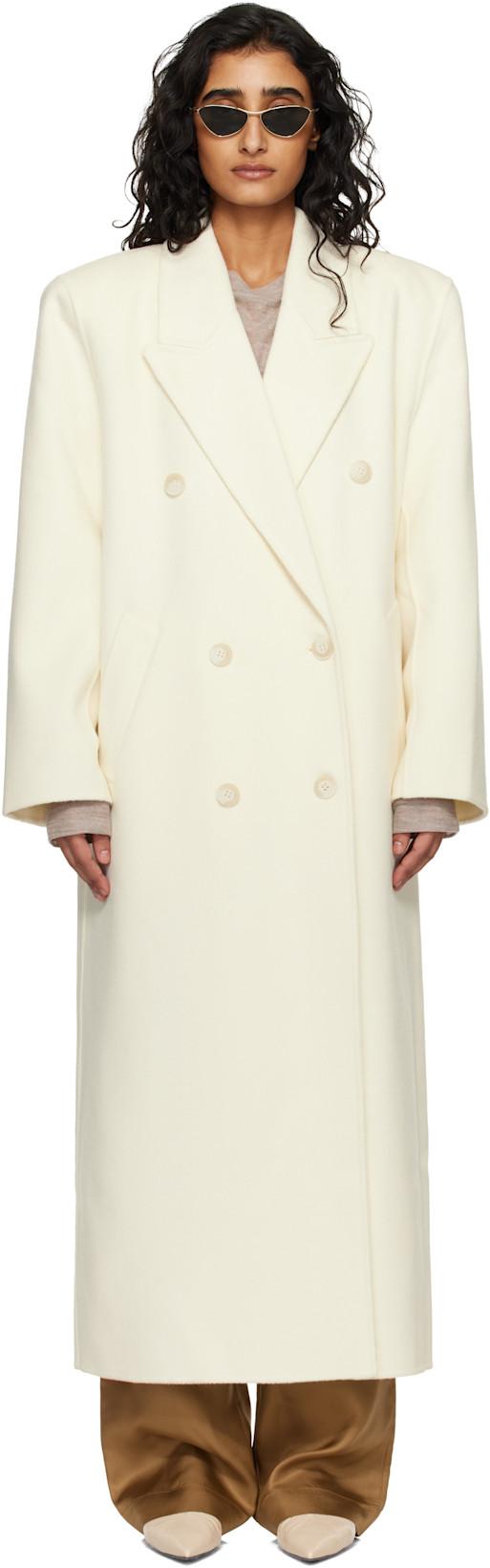 Off-White Gaia Double Breasted Coat by FRANKIE SHOP