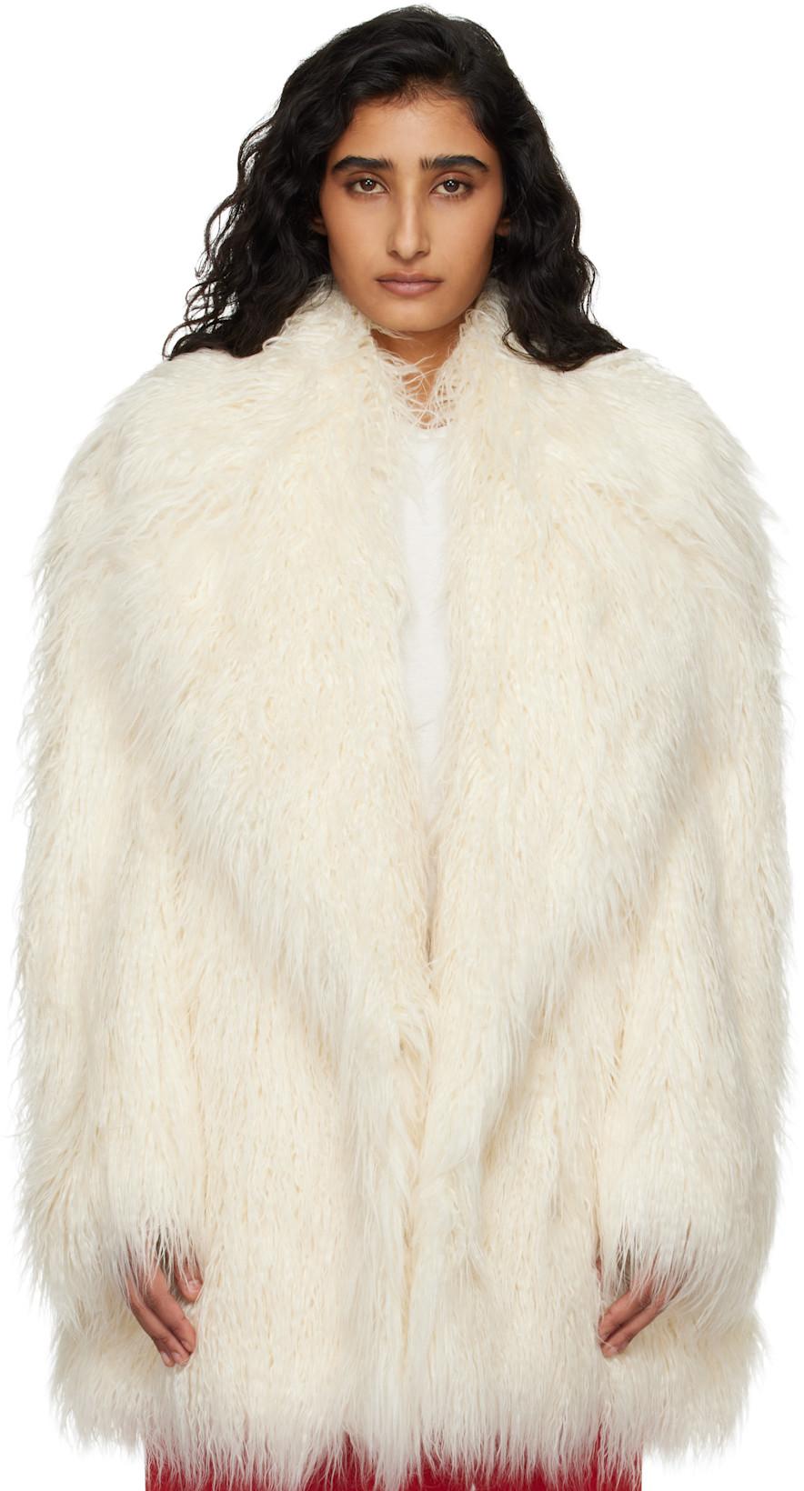 Off-White Liza Short Faux Fur Coat by FRANKIE SHOP