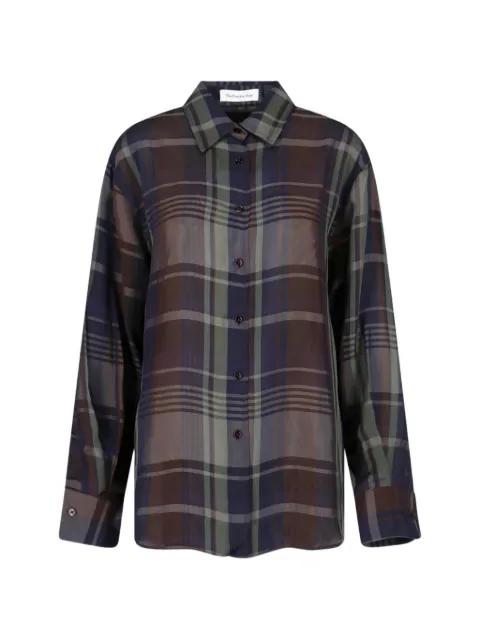 Peri sheer tartan shirt by FRANKIE SHOP