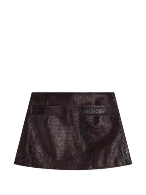 Rory croc-embossed mini skirt by FRANKIE SHOP