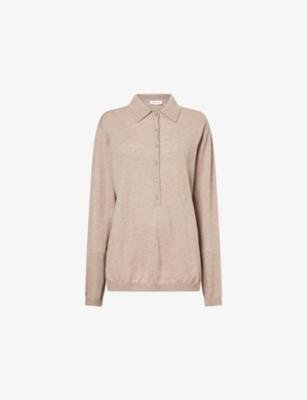 Tala V-Neck Wool Blend Polo Top by FRANKIE SHOP
