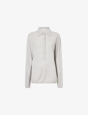 Tala V-Neck Wool Blend Polo Top by FRANKIE SHOP