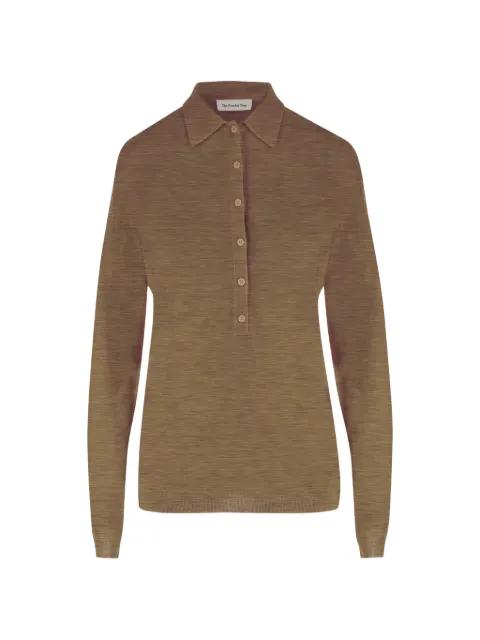Tala long-sleeve polo top by FRANKIE SHOP