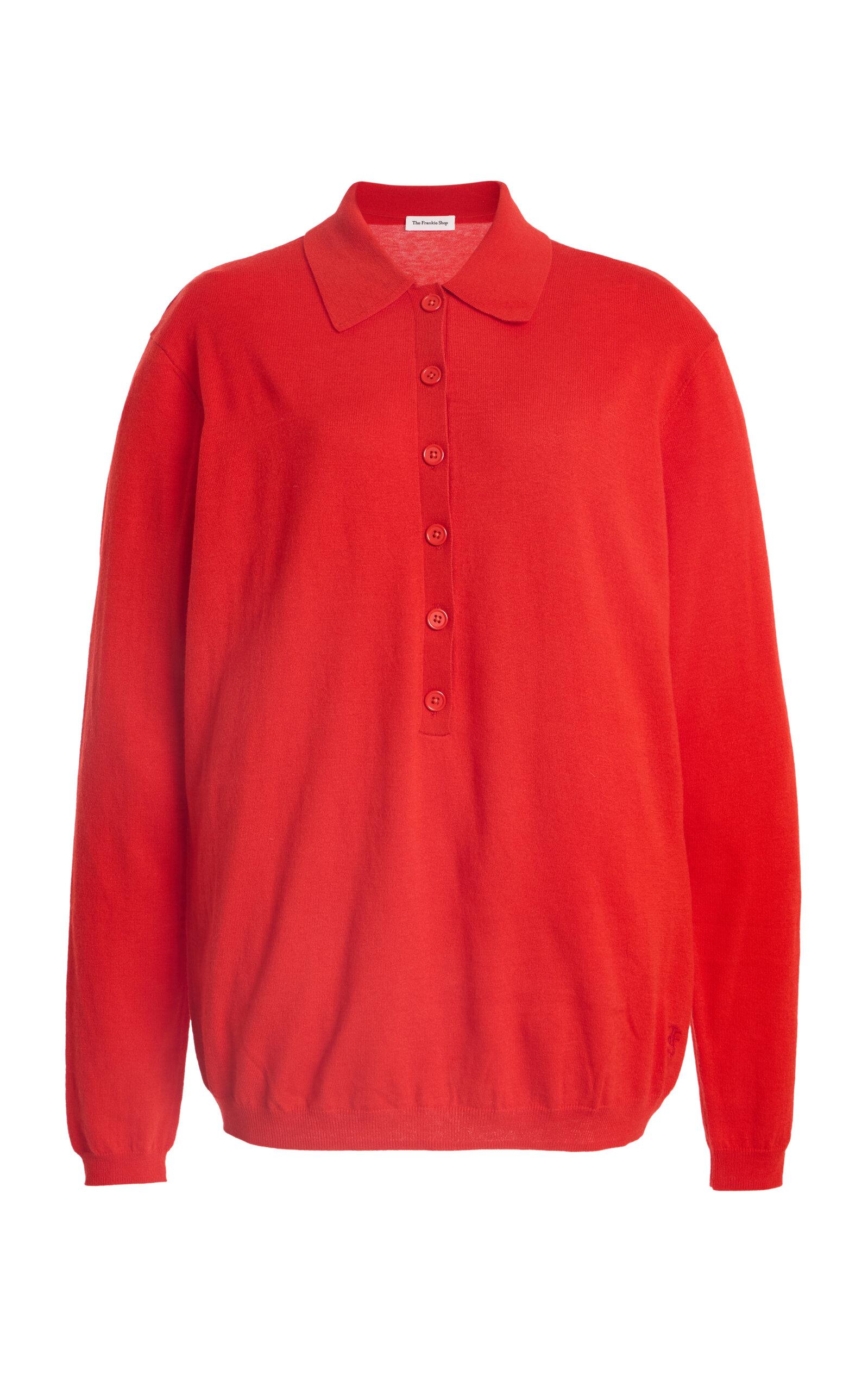 The Frankie Shop Tala Knit Wool-Blend Polo Shirt -oda Operandi by FRANKIE SHOP