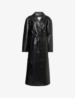 Tina Belted Faux-Leather Trench Coat by FRANKIE SHOP
