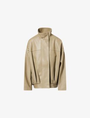 Veren Funnel-Neck Faux-Leather Bomber Jacket by FRANKIE SHOP