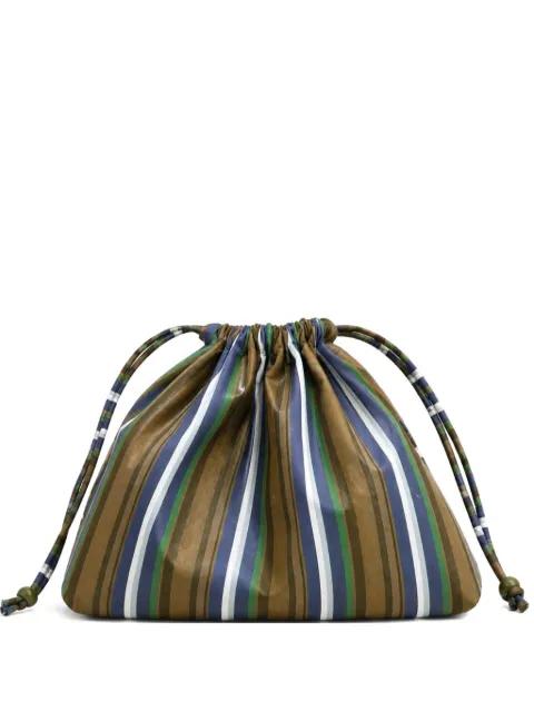 striped drawstring pouch by FRANKIE SHOP