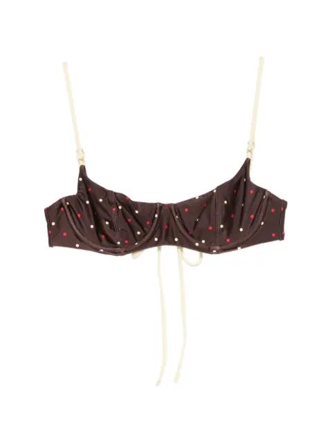 Cola polka-dot underwired bikini top by FRANKIES BIKINIS
