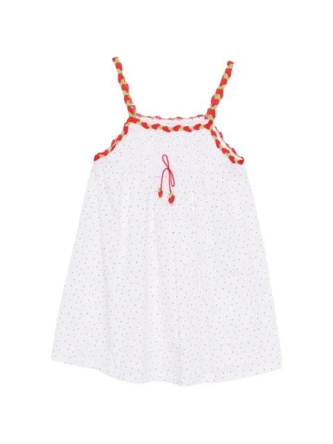Coppola polka dot strawberry-print mini dress by FRANKIES BIKINIS