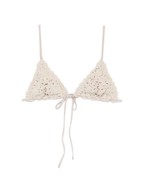 Elena crochet-knit triangle bikini top by FRANKIES BIKINIS