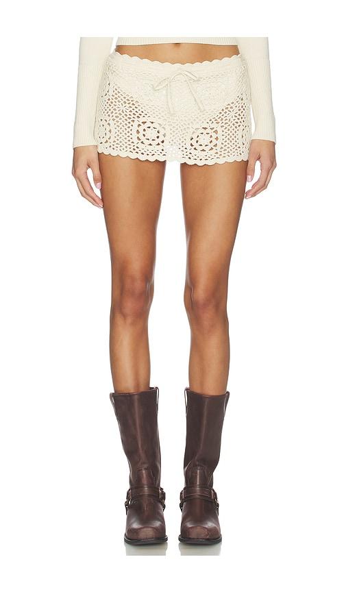 Frankies Bikinis Arlo Cloud Knit Skirt in Ivory by FRANKIES BIKINIS