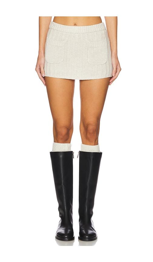 Frankies Bikinis Ashton Knit Skort in Cream by FRANKIES BIKINIS