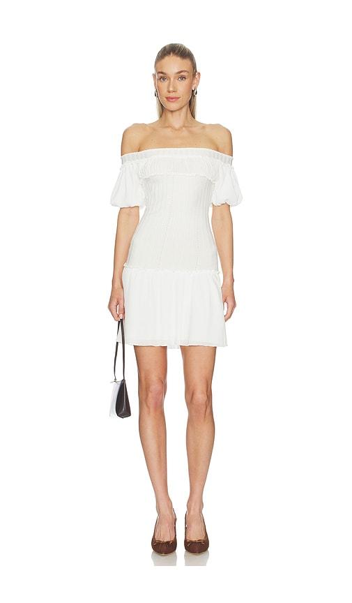 Frankies Bikinis Aura Cloud Knit Mini Dress in White by FRANKIES BIKINIS
