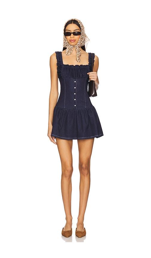 Frankies Bikinis Christa Denim Dress in Blue by FRANKIES BIKINIS