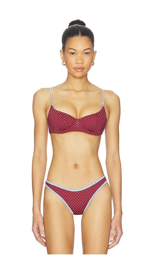 Frankies Bikinis Cola Top in Burgundy by FRANKIES BIKINIS