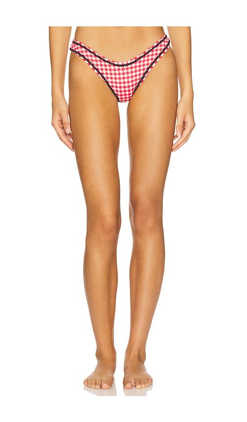 Frankies Bikinis Dove Bikini Bottom in Red by FRANKIES BIKINIS