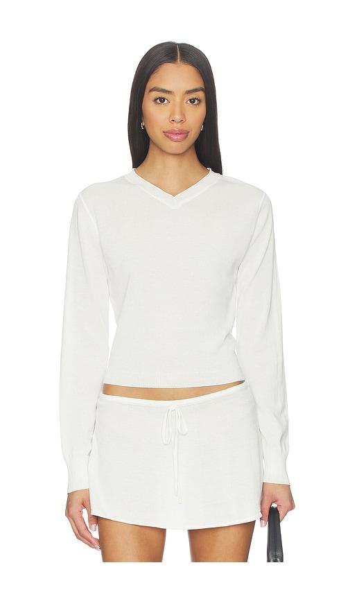 Frankies Bikinis Eli Knit Sweater in White by FRANKIES BIKINIS