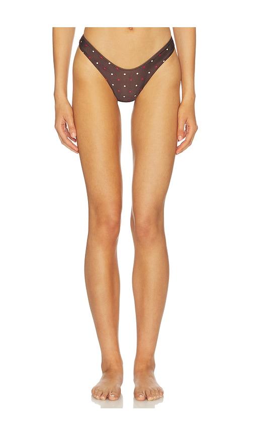 Frankies Bikinis Full Moon Satin Bottom in Brown,Lemon by FRANKIES BIKINIS