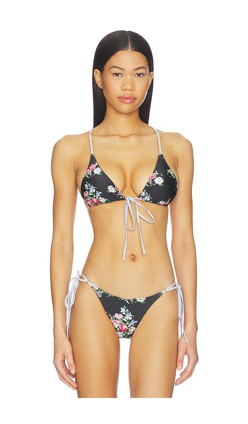 Frankies Bikinis June Satin Top in Black by FRANKIES BIKINIS