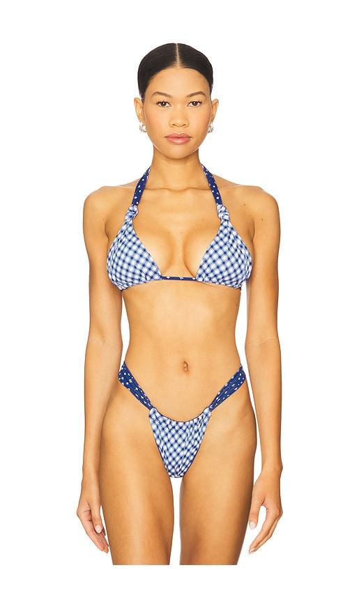 Frankies Bikinis Kealy Bikini Top in Blue by FRANKIES BIKINIS
