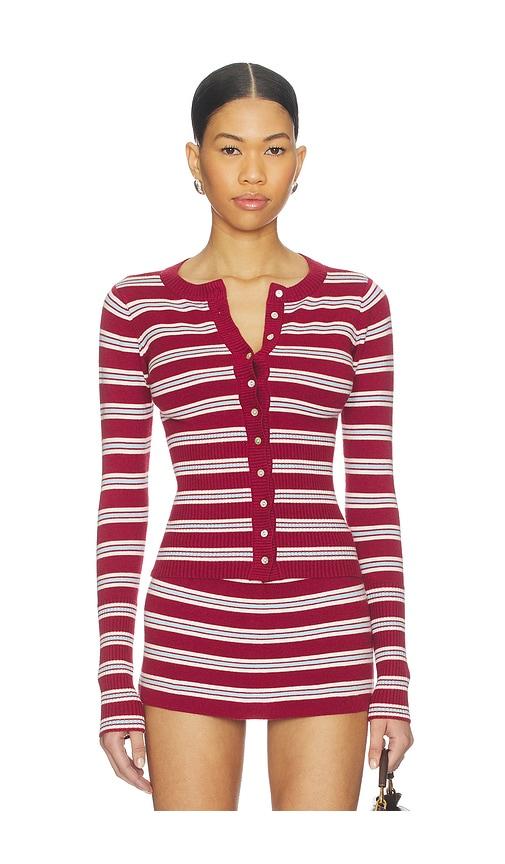 Frankies Bikinis Lenon Cloud Knit Sweater in Red by FRANKIES BIKINIS