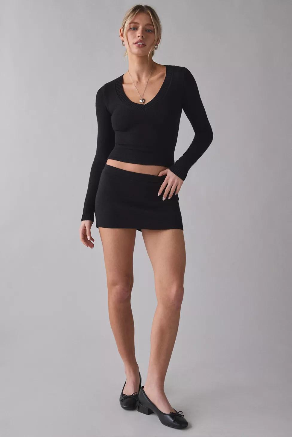 Frankies Bikinis Marialla Cloud Knit Mini Skort by FRANKIES BIKINIS