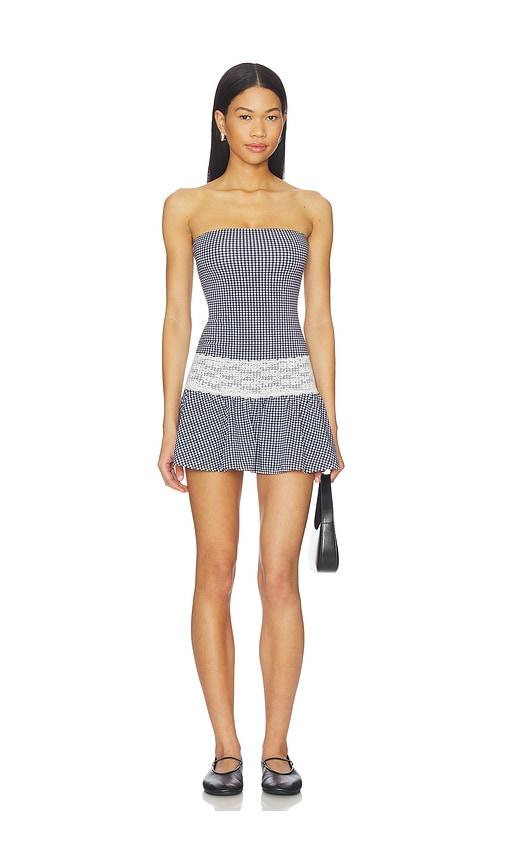 Frankies Bikinis Mirage Cotton Jersey Mini Dress in Navy,White by FRANKIES BIKINIS