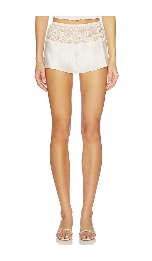 Frankies Bikinis Rosie Silk Short in Cream by FRANKIES BIKINIS