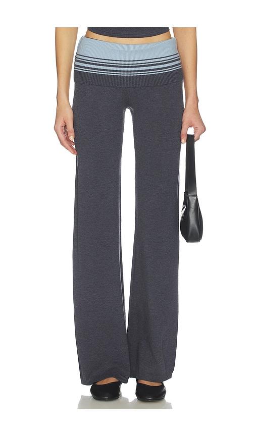 Frankies Bikinis Shore Cloud Knit Pant in Charcoal by FRANKIES BIKINIS