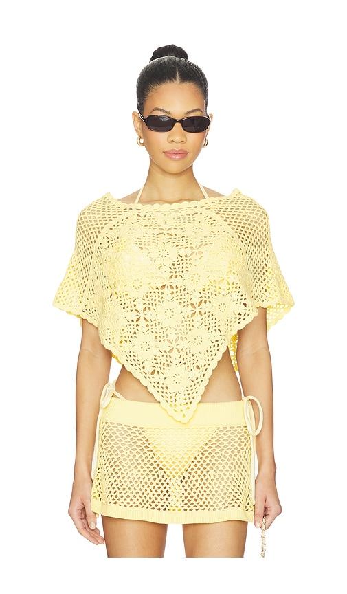 Frankies Bikinis Sophie Crochet Poncho in Yellow by FRANKIES BIKINIS