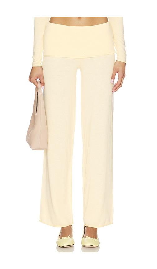 Frankies Bikinis Storm Knit Pant in Yellow by FRANKIES BIKINIS