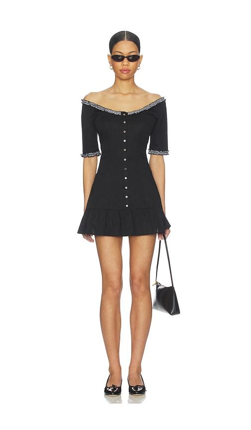 Frankies Bikinis Sweet Dreams Poplin Mini Dress in Black by FRANKIES BIKINIS