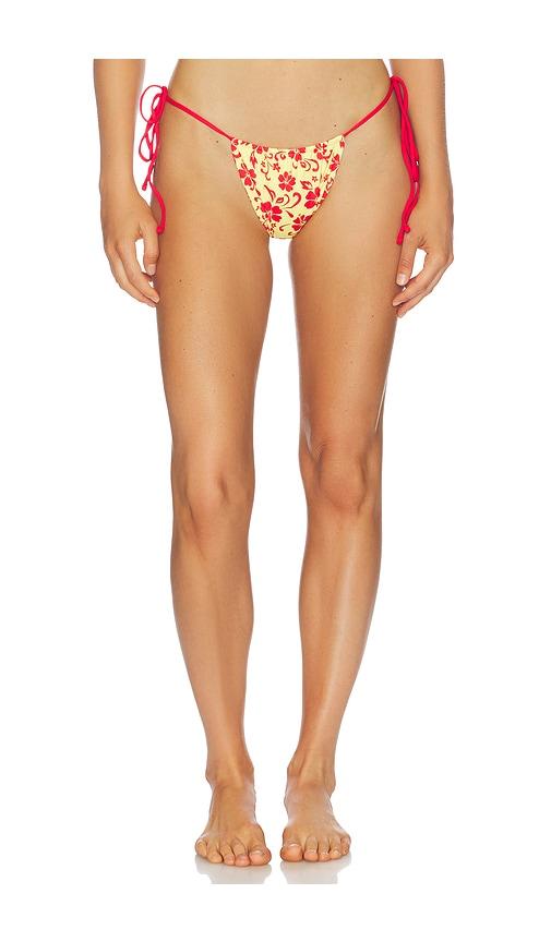 Frankies Bikinis Tia Bikini Bottom in Red,Yellow by FRANKIES BIKINIS