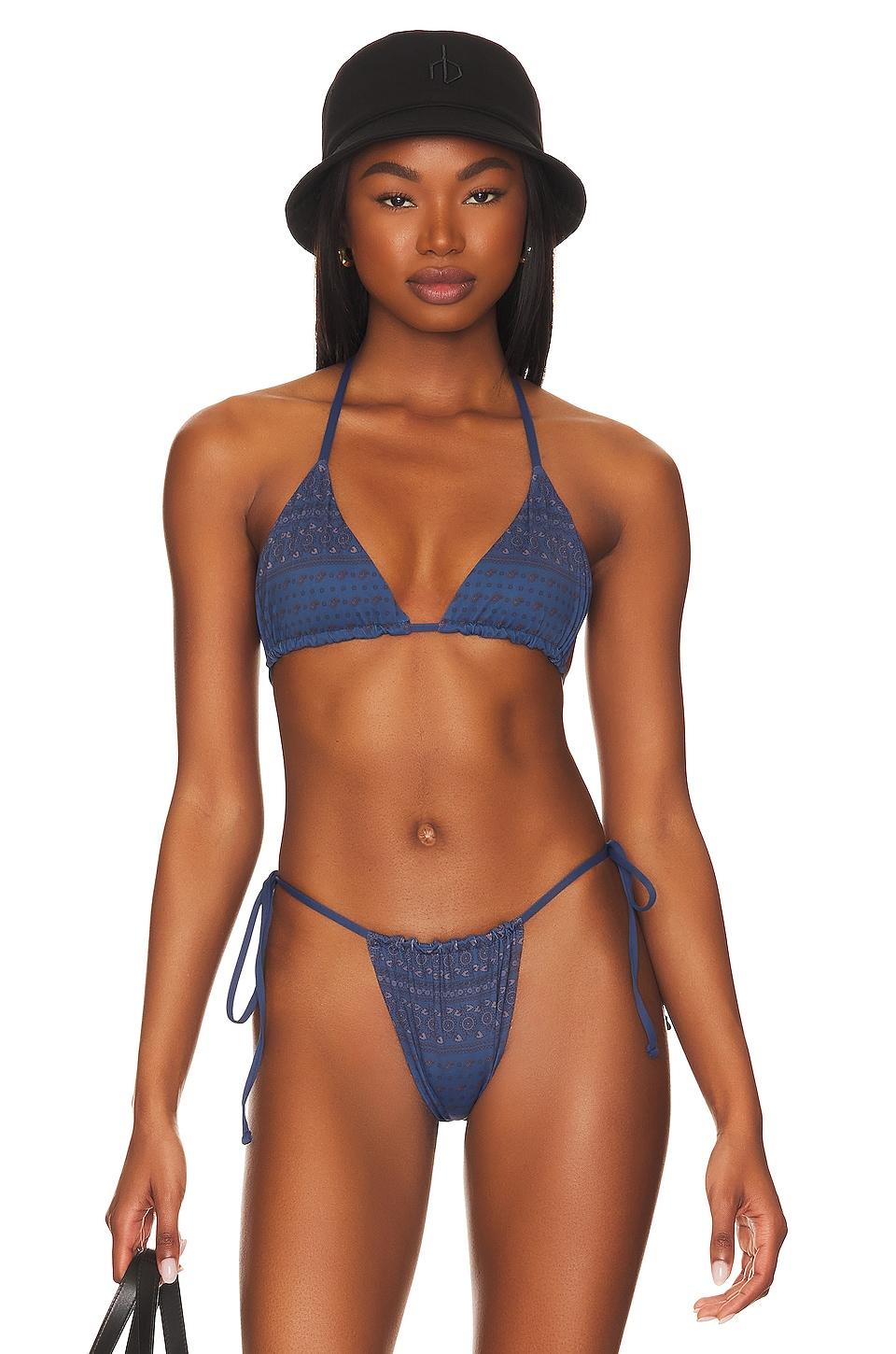 Frankies Bikinis Tia Bikini Top in Navy by FRANKIES BIKINIS