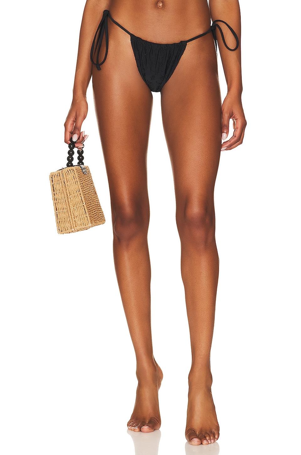 Frankies Bikinis Tia Eyelet Bottom in Black by FRANKIES BIKINIS Frankies Bikinis Tia Eyelet Bottom in Black by FRANKIES BIKINIS