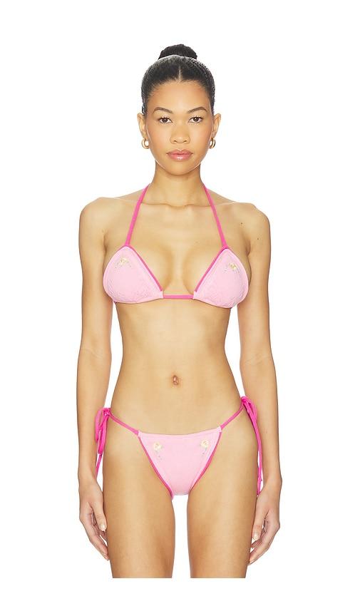 Frankies Bikinis Tide Knit Top in Pink by FRANKIES BIKINIS