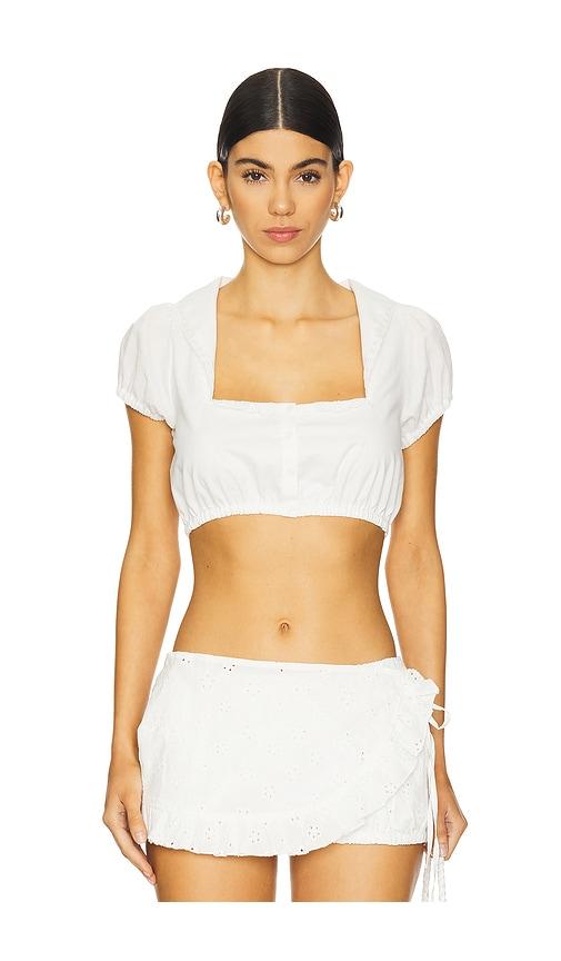Frankies Bikinis X Bella Hadid Little Miss Top in White by FRANKIES BIKINIS