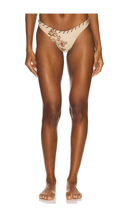 Frankies Bikinis x Bella Hadid Dove Bikini Bottom in Taupe by FRANKIES BIKINIS