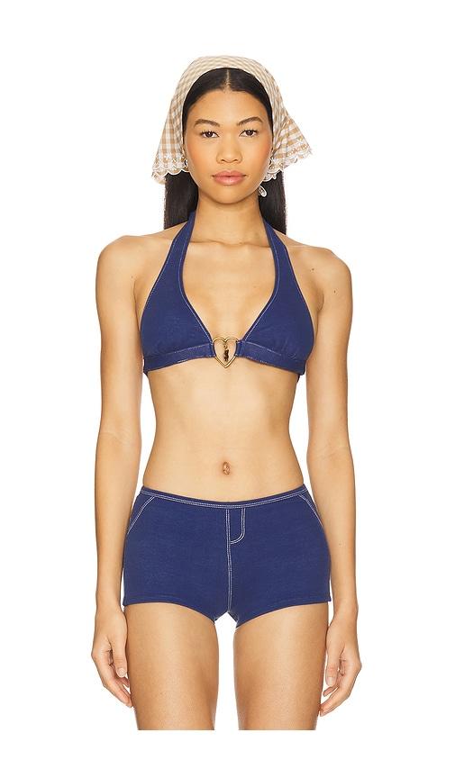 Frankies Bikinis x Bella Hadid Frank Bikini Top in Blue by FRANKIES BIKINIS