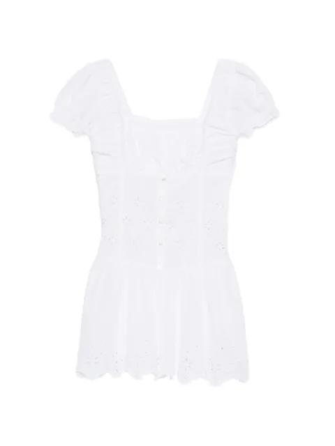 Lucien broderie-anglaise puff-sleeve mini dress by FRANKIES BIKINIS