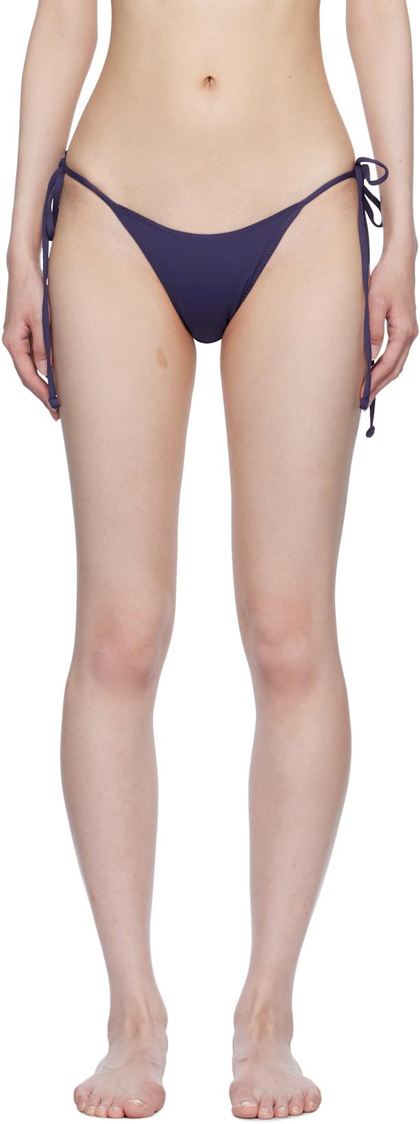 Navy Mackenzie Cheeky String Bikini Bottom by FRANKIES BIKINIS
