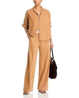 Cotton Printed Relaxed Button Up Shirt & Madeline Cotton Patch Pocket Pull On Pants by FRANK&EILEEN