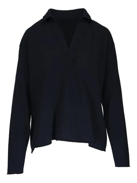 polo-collar long-sleeve T-shirt by FRANK&EILEEN