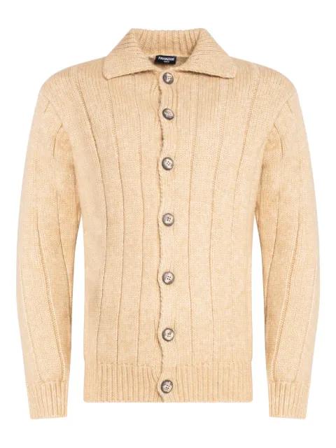 Button ribbed knit cardigan by FRANZESE COLLECTION