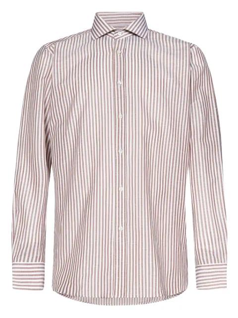 David Beckham striped spread-collar shirt by FRANZESE COLLECTION