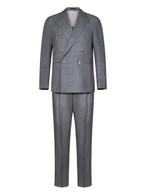 double-breasted peak-lapel suit by FRANZESE COLLECTION