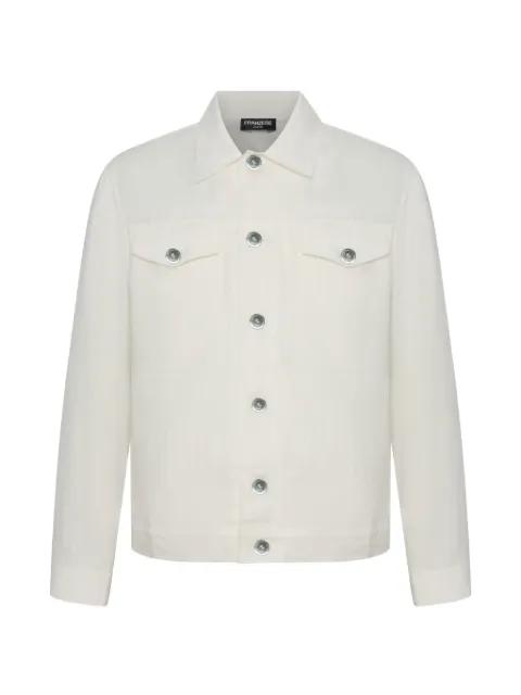 flap-pocket linen shirt jacket by FRANZESE COLLECTION