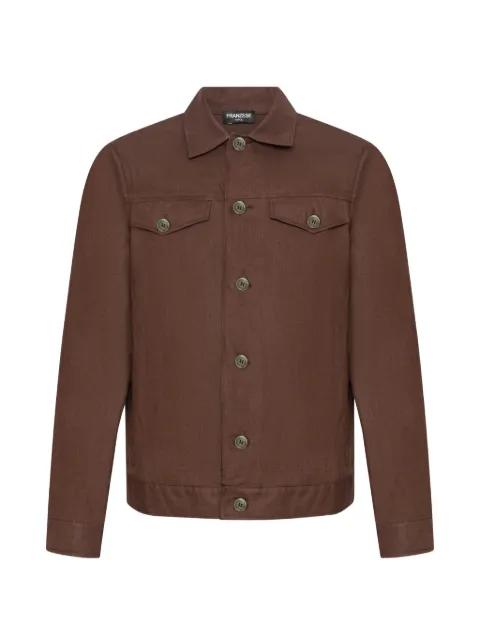 flap-pockets linen jacket by FRANZESE COLLECTION