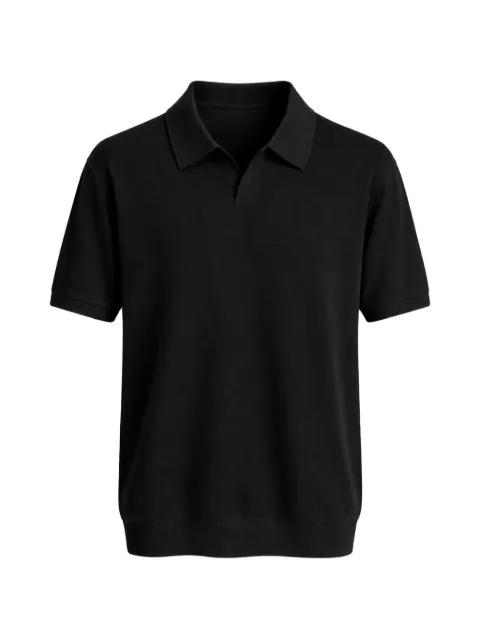 ribbed V-neck cotton polo shirt by FRANZESE COLLECTION