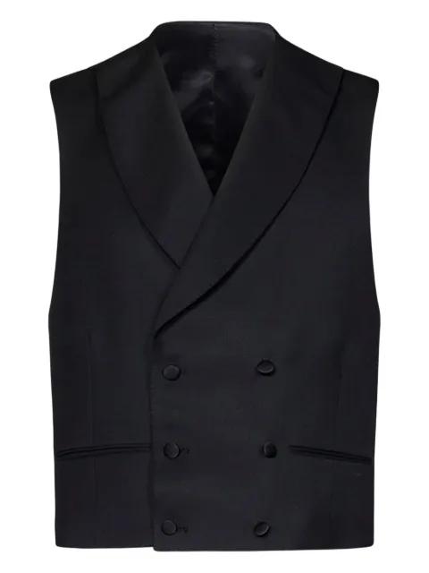 satin-detail single-breasted suit (set of three) by FRANZESE COLLECTION